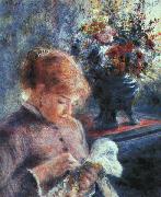 Pierre Renoir Lady Sewing France oil painting reproduction